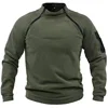 Mock Neck Military Sweatshirt Fleece Jackets Men's Cargo Tactical Pullover Hiking Camping Climbing Trekking Windproof Jackets 4