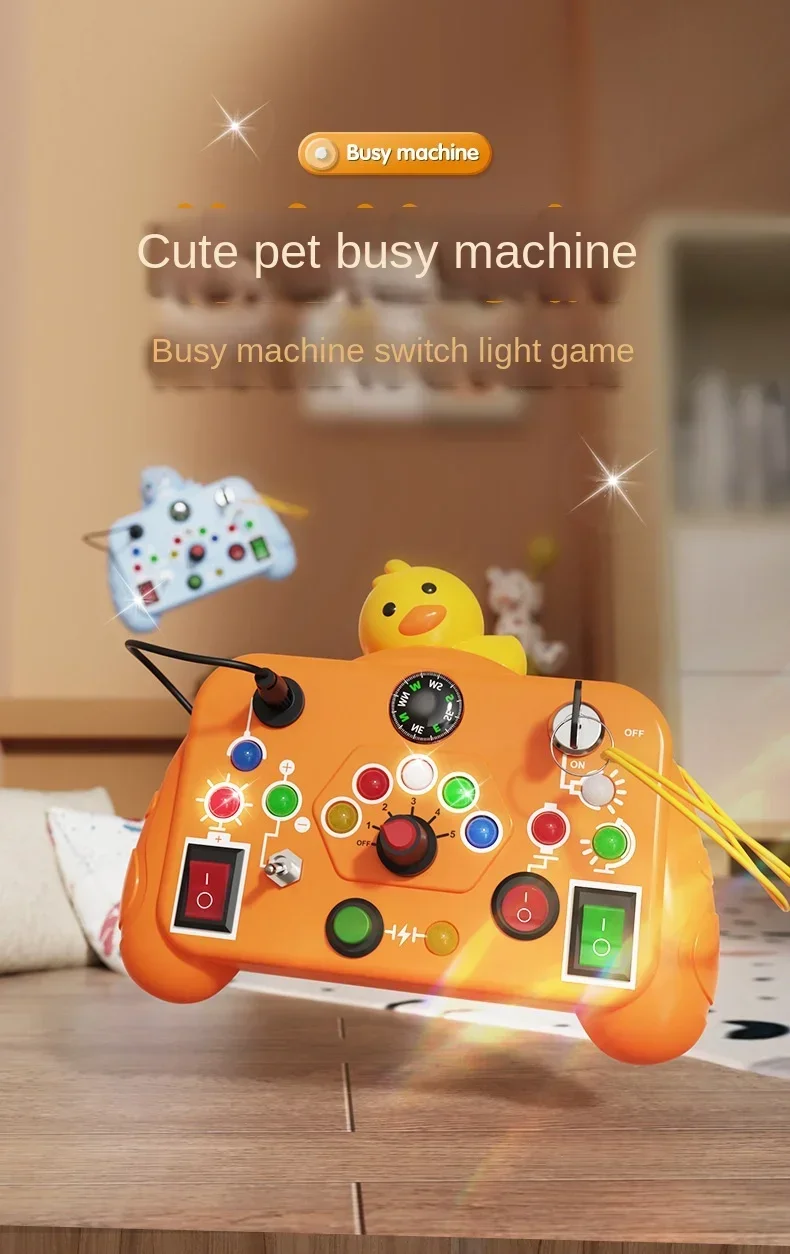 Montessori Busy Board With Led Light Sensory Educational Toy_voghion.com