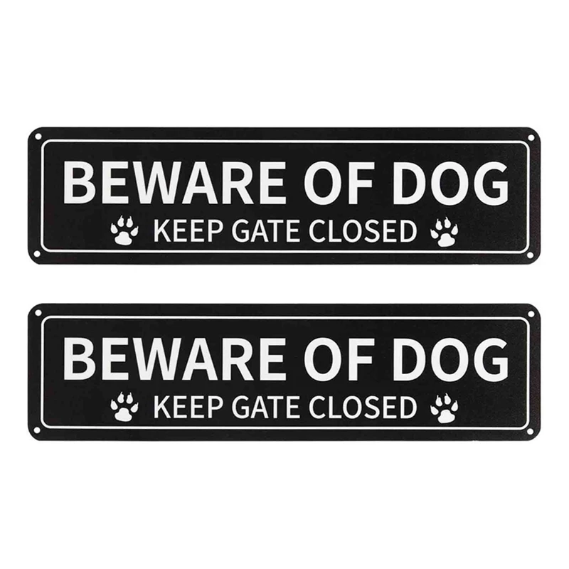 

2 Pack Beware Of Dog Sign, 12X3 Inch Rust Free .040 Aluminum Metal Sign, Reflective, Fade Resistant, UV Protected Easy Install