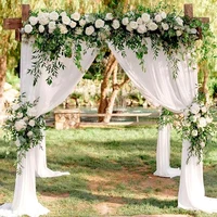 3/6m Wedding Arch Drape Fabric Sheer Chiffon Tulle Curtain For Banquet Birthday Party Backdrop Wedding Chair Sashes Decor Yarn 2