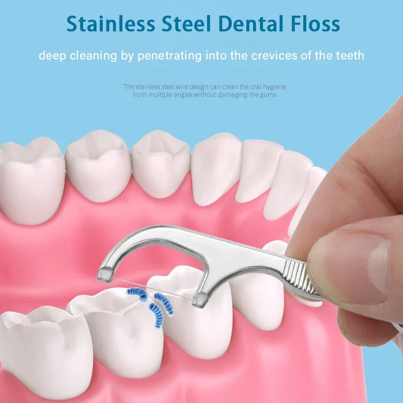 Toothpick Set Toothpick Set Tooth Flossing Reusable Aluminium Alloy Toothpicks Portable Toothpick Floss Teeth Cleaner Oral Cleaning