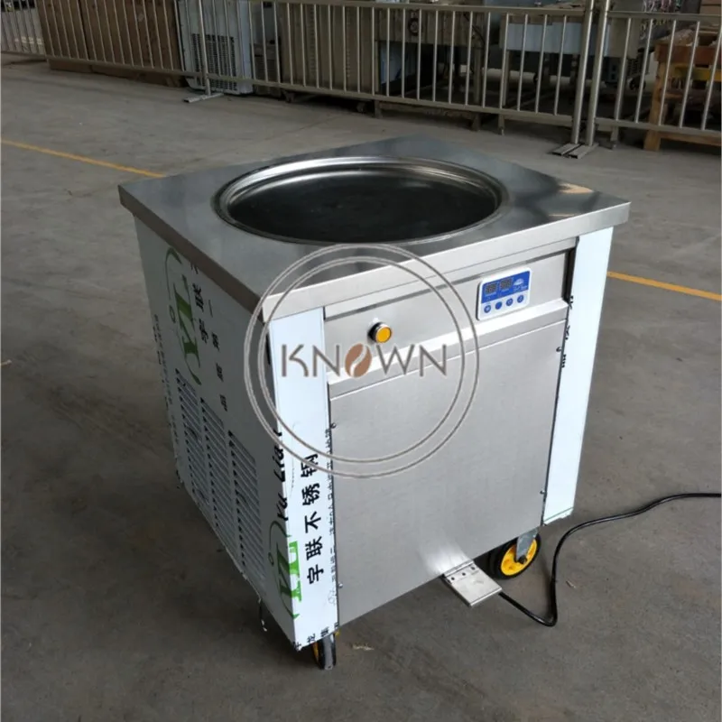 

Commercial Single Plate Fried Ice Cream Machine Ice Cream Maker Frozen Yogurt Machine Fried Ice Cream Rolls Making Machine 45cm