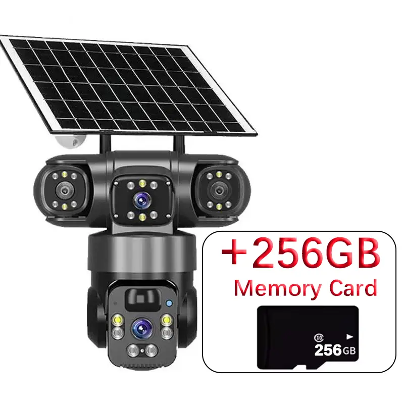 15MP IP Wifi Camera Solar Camera Outdoor 3 Lens 3 Screen 10X Zoom PIR Human Detect Cameras Night Vision CCTV Security Protection - Image 12