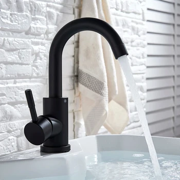 Matte Black Basin Mixer Tap Faucet 1