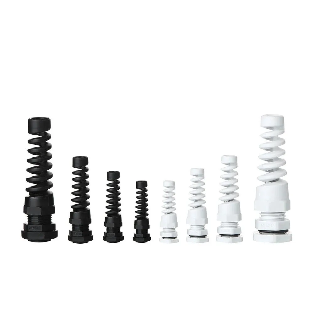 Waterproof Cable Gland Spiral PG11 PG13.5 PG16 PG19 PG21 Plastic Strain Relief Nylon Cord Grip Press Wire Entry Outdoor