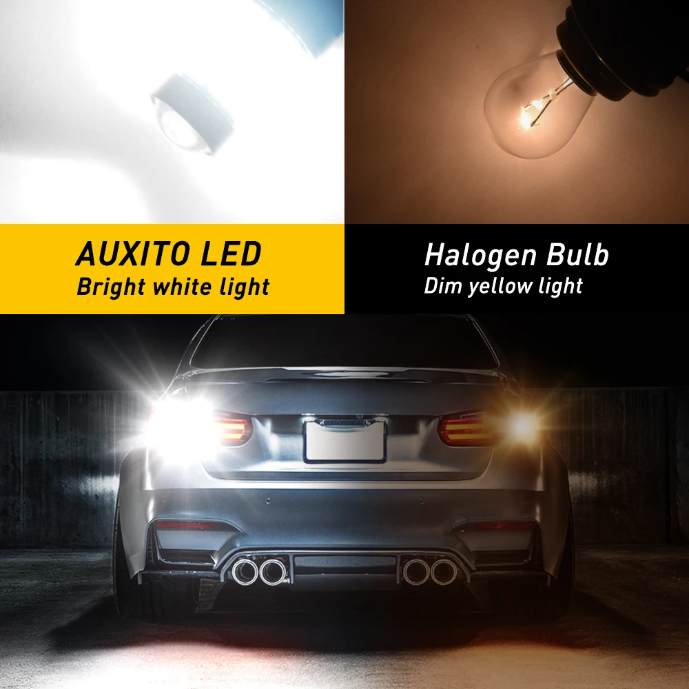 AUXITO 2Pcs 1156 P21W BA15S LED  6000K  ڵ ĸ   ְ    4014 SMD  Ʈ