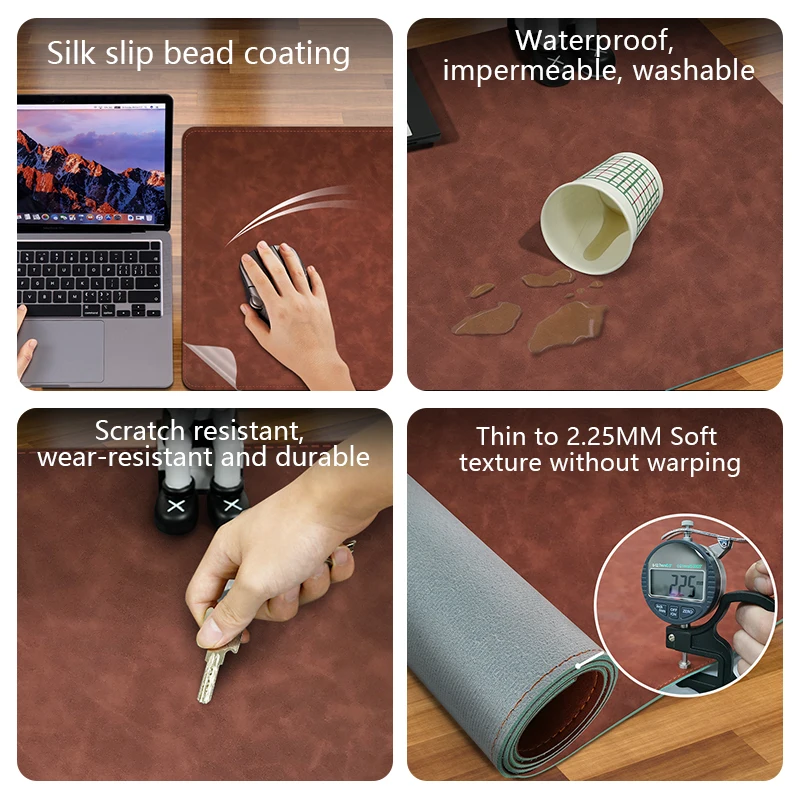 Almofada do Rato Cavalo Louco Couro Impermeável Sweatproof Slide Suave Estilo Retro Teclado Almofada de Mesa Xxl Multicolorido - Imagem 5
