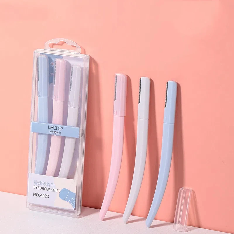 3Pcs/set Makeup Tools Eyebrow Trimmer Razor Remover Blade Safe Eyebrows Shaper Trimming Knife for Women With Protective Cover