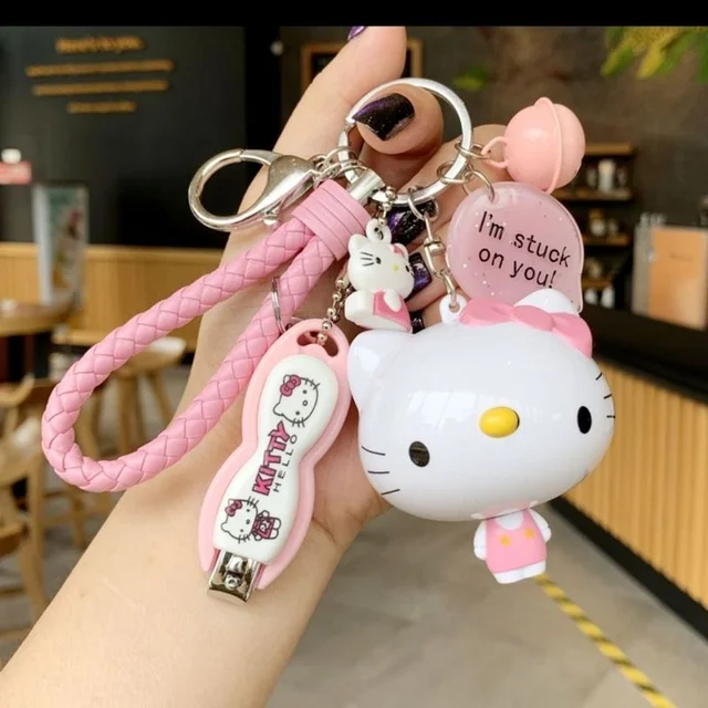 Hello Kitty Puha Vonalzó Karosszéria Mérő Aranyos Kulcs Medál Hátizsák Kétoldalas Behúzható Varró Szerszám Ajándék - Image 6