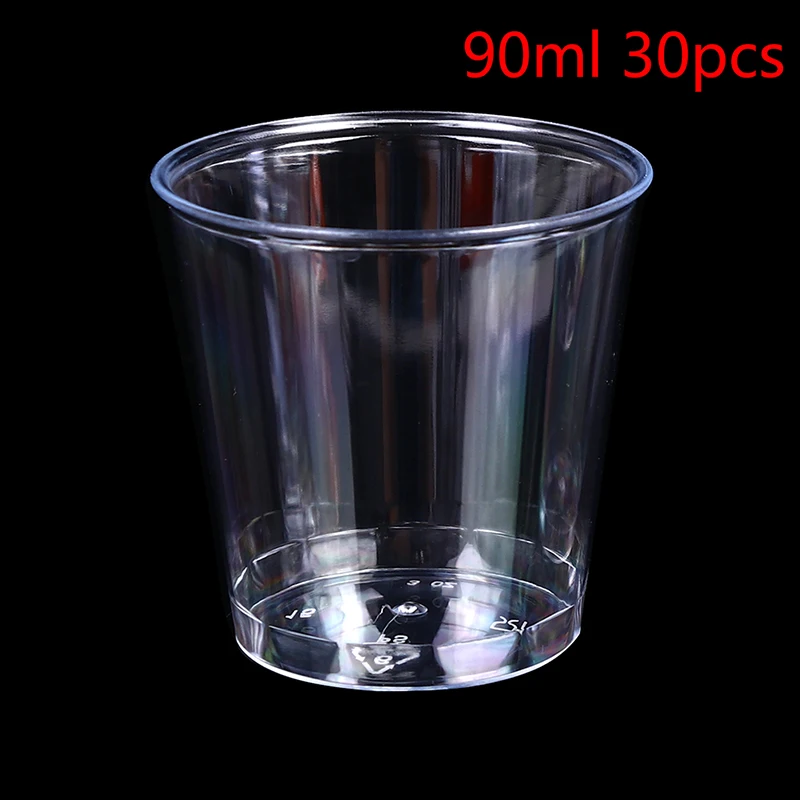 50pcs Clear Plastic Disposable Cups Party Shot Glasses Jelly Ice