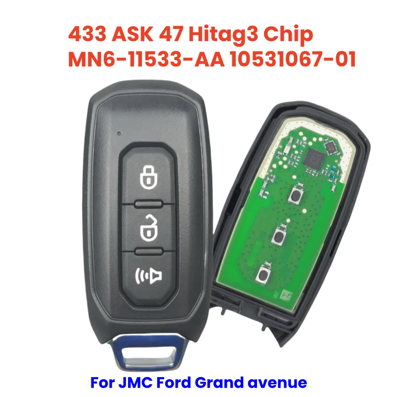 Peter-key OEM Smart Remote Key 3 Button For JMC Ford Grand avenue 47 ...
