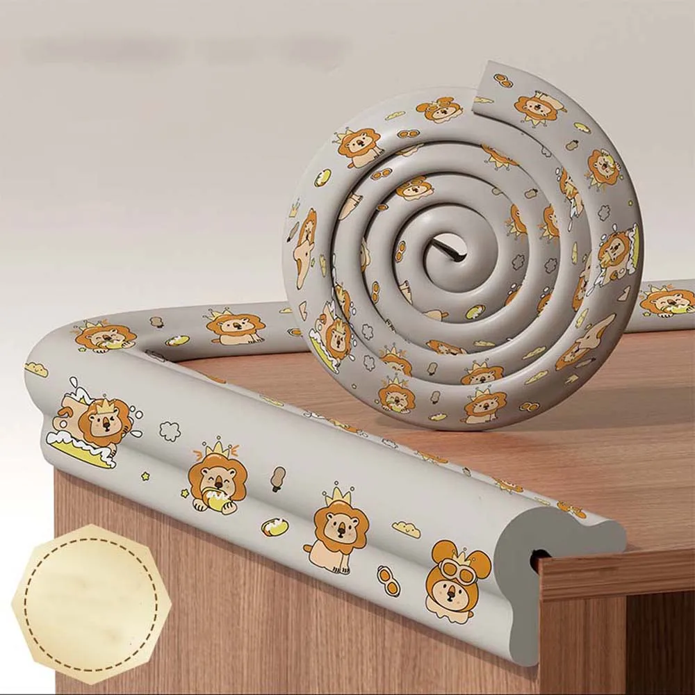 Creative Soft Baby Anti-collision Strip Cartoon Traceless NBR Edge Corner Beige Pink Anti-collision Protection Corner Kids