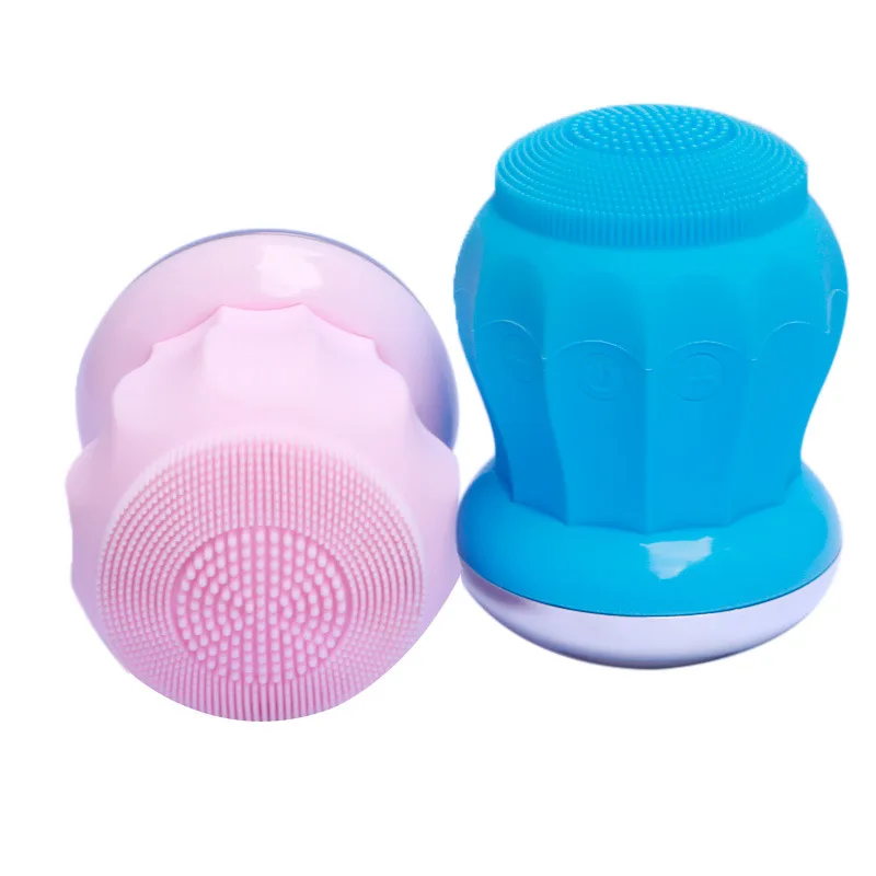 Three-in-One Facial Ultrasonic Warming Inductive Therapeutical Instrument Facial Brush Silicone Gel Cleansing System