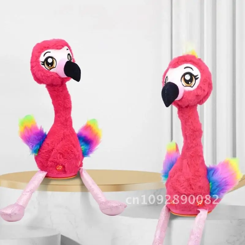 1 Pets Plush Flamingo Interactive Toy Figures Singing And Pink Pc Animals Toy Stuffed Flamingo Alive Dancing Interactive