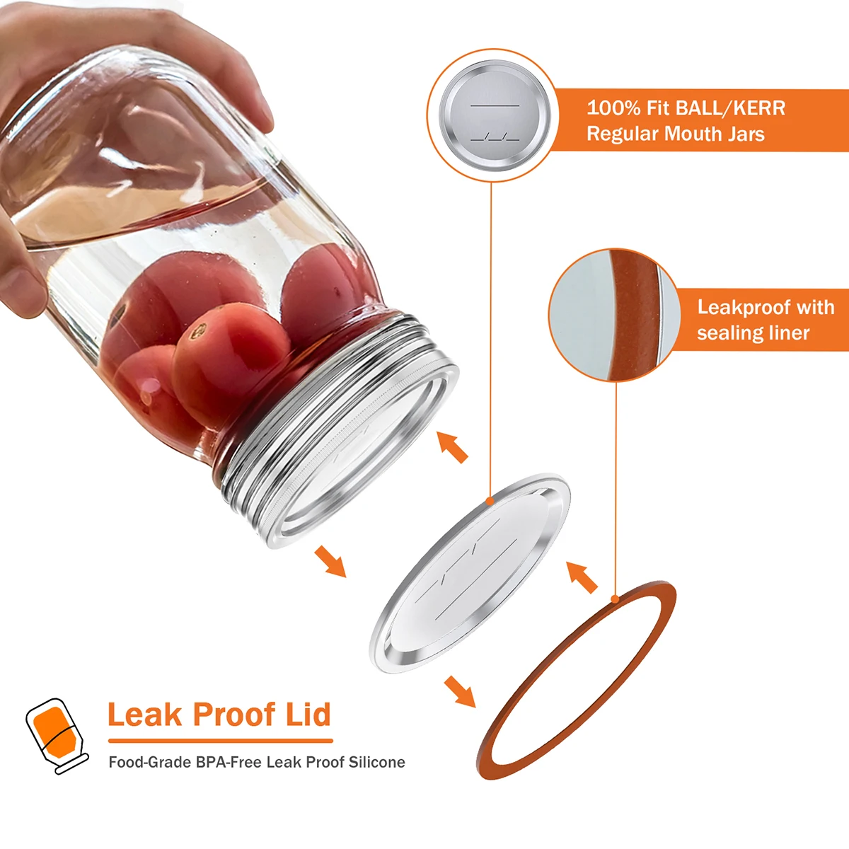 Kitchen Utensils Kitchen Supplies 50/200PCS Mason Jar Lids Regular 70/86mm Wide Mouth Canning Lids Reusable Metal Canning Jar Leak-proof Split-Type Caps