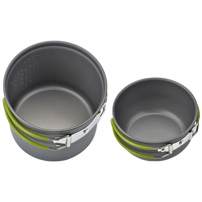Outdoor Picnics Camping Pots Cooking Tableware Portable Picnics Cookware for 1-2 Person Hiking NonStick Pots Easy to Clean