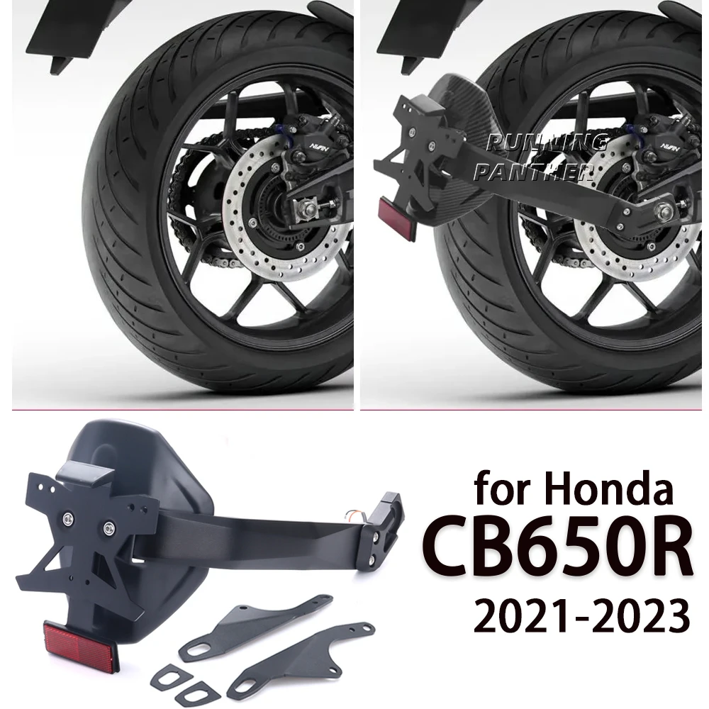 

for Honda CB650R accessories cb650r 2021-2023 suitable CB 650R Motorcycle rear mudguard mudguard with license plate LED light,