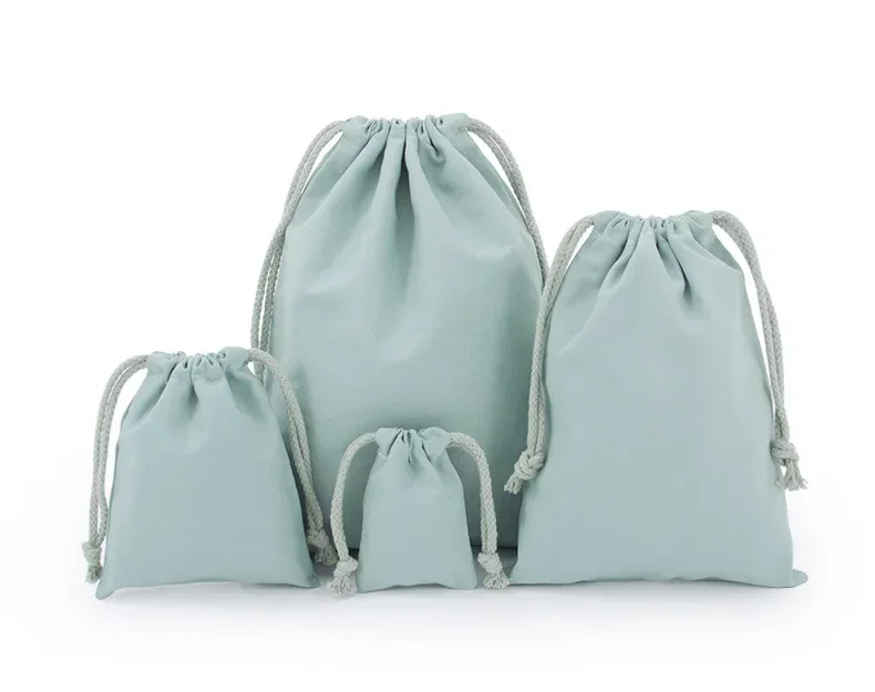 Einfarbig Schmuck Kordelzug Tasche Baumwolle Tote Organizer Handtasche Lebensmittel Einkaufstasche Tragbare Faltbare Reise Lagerung Stoff Tasche – Detail 20