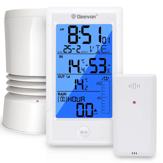 Geevon Weather Station Wireless Indoor Outdoor Thermometer, Color