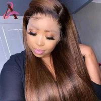 Perruque de cheveux humains lisses brun chocolat de 36 pouces, avec dentelle frontale 13x4 et dentelle frontale HD transparente 13x6, pré-épilée pour femmes - En promotion 1