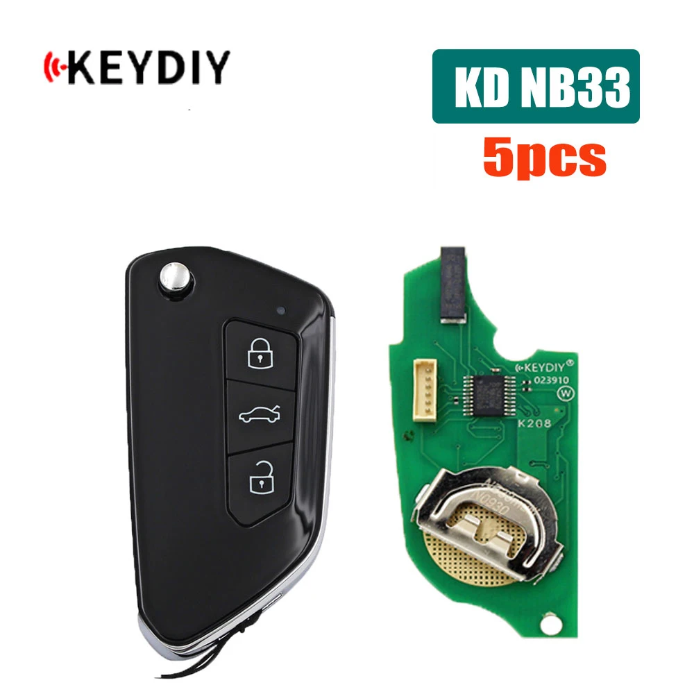 

5PCS KEYDIY NB33 Universal Remote Key 3 Buttons Multifunction Remote Key for KD900 KD-X2 for VW Golf Style Car Remote Control