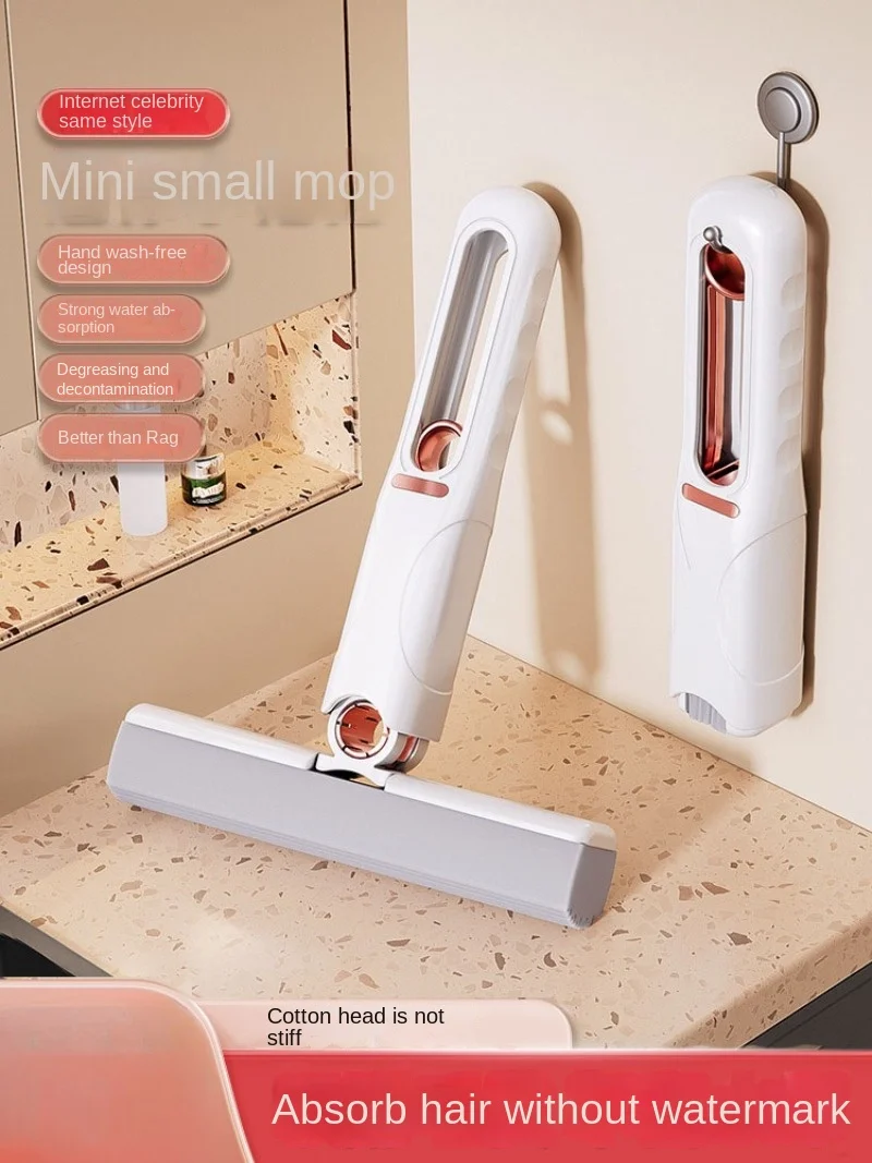 

Ручная мини-Швабра для рабочего стола, кухни, ванной комнаты, искусственная губка, портативный маленький швабра, артефакт.