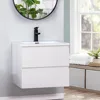 Bathroom Organizers, 24" Wall Mounted Bathroom Vanity With Sink Floating Vanity Two Drawers Bathroom Cabinet With Ceramic Integr 6
