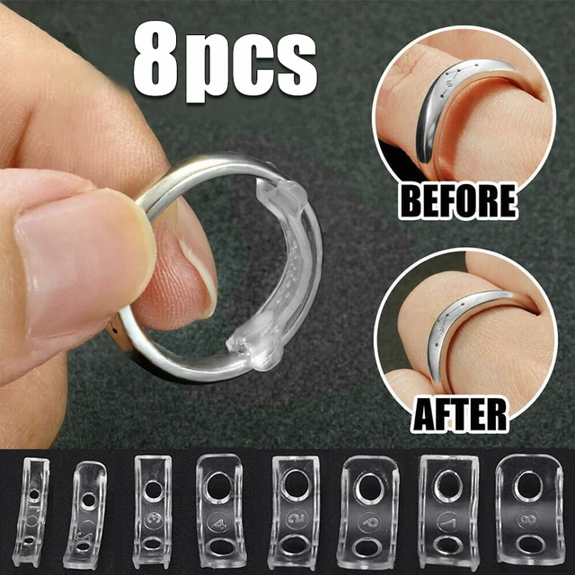 Ring Re-sizer 8 Sizes/Set Invisible Ring Size Adjuster Silicone Reducer  Transparent Spacer Multiple Models Ring Sizer for Loose