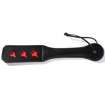 Heart STar SM Flog wide Spank Paddle Beat Submissive Slave Kinky Fetish Riding Crops Black BDSM Whip Torture Gear Sex Toy 2