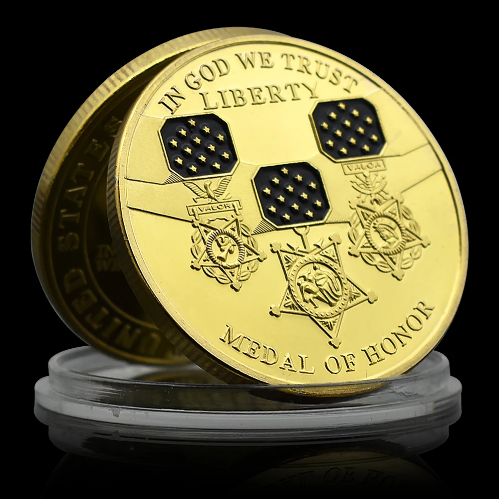 Statua Della Libertà Moneta Commemorativa Placcata In Oro Moneta Da Collezione Usa Medaglia D'Onore Sfida Moneta In Dio We Trust Gifts