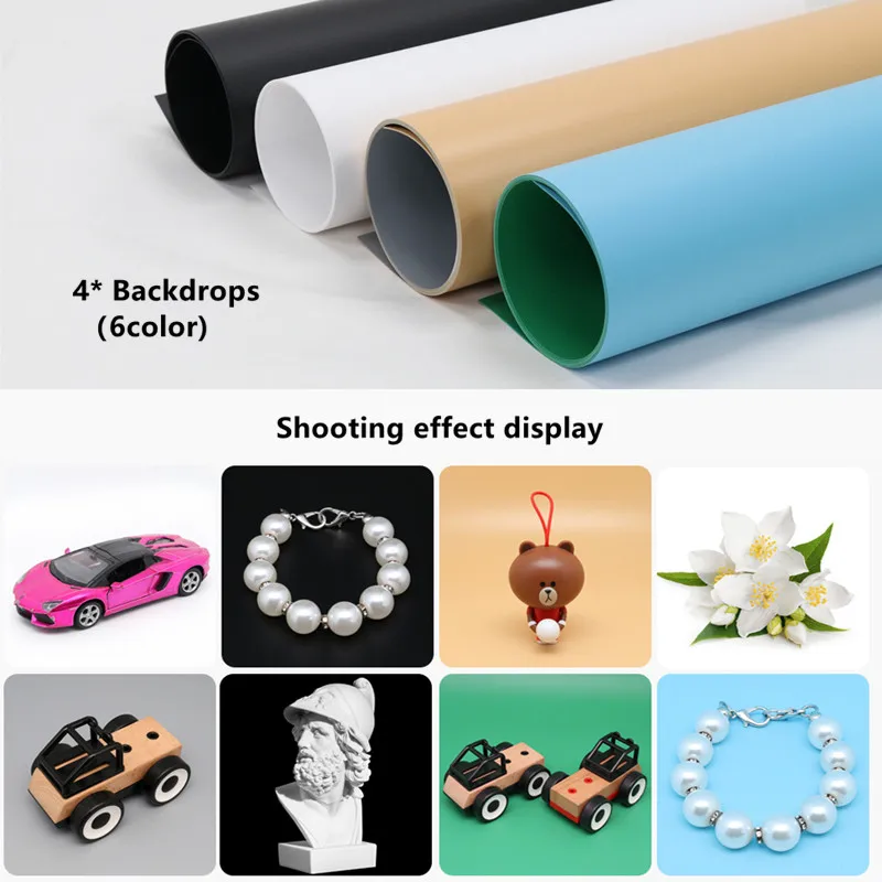 Photography Table Top Light Box Portable Softbox Photo Studio Shooting Tent Kit 13" x 10" 72 LED Lights 6 Backdrops photo studio box led photo lighting photo studio light tent