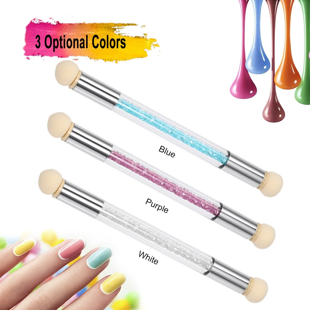 Nail Art gradient Sponge Brush Double-ended Nail Art Brush Acrylic Nail Gradient Shading Pen Nail Powder Brush Manicure Tools