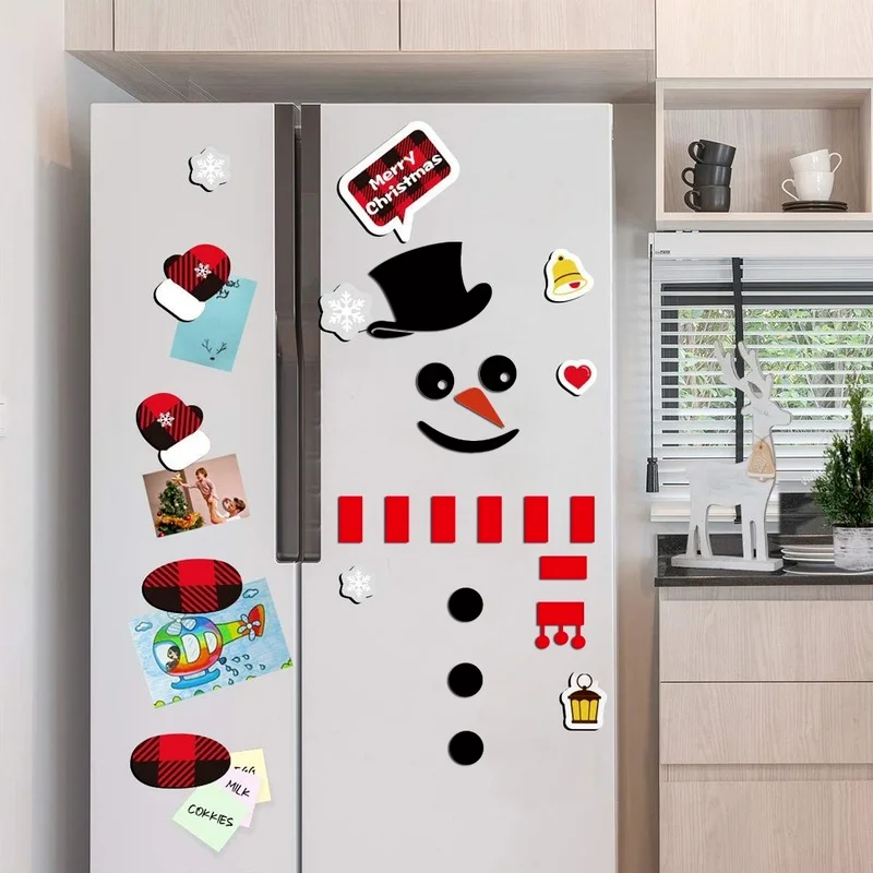 Autocollant mural pour porte de garage, réfrigérateur, voiture, père noël,  bonhomme de neige, décoration de noël pour la maison, bonne année -  AliExpress