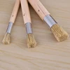 3PCS Wooden Stencil Brush Chalk Paint Natural Pure Hog Bristle Round Painting Arts Supplies 3