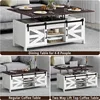 47.2" Lift Top Coffee Table 4 in 1 Farmhouse Coffee Table with Storage Coffee Tables for Living Room, Dining Room (White) 5
