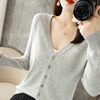 Women's cardigan 2024 single shoulder knitted long sleeved warm knitted cardigan Korean version fashionable spring casual sweate 2