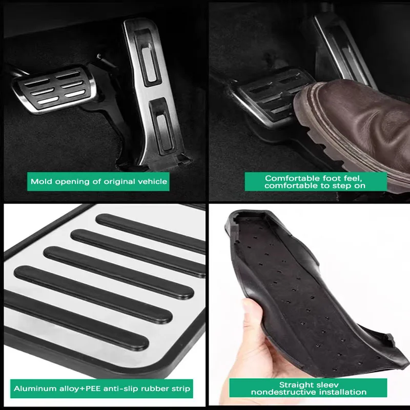 AT AM Car Pedal Metal Car Foot Cover Pad Rest Brake Pedal Accessories for &Scaron;koda Kamiq NW4