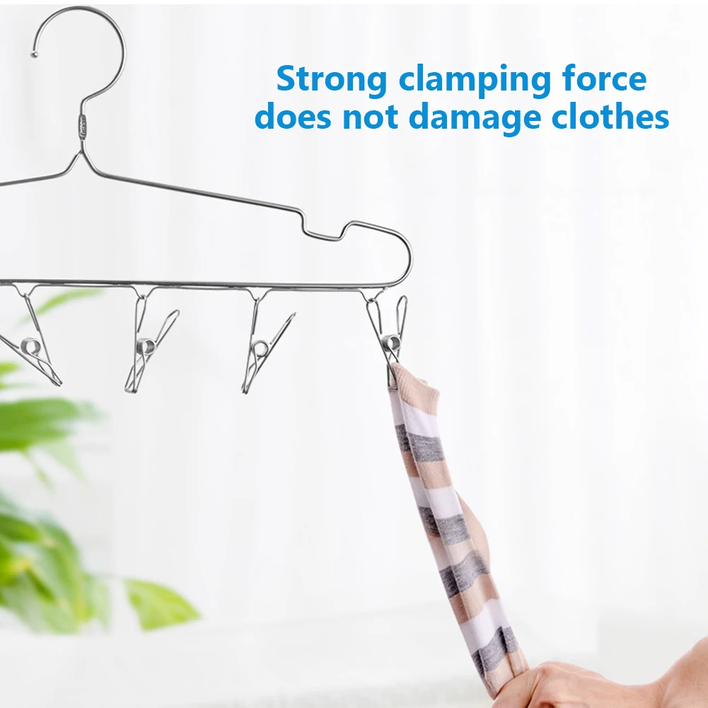 Description Picture 4 of item10/20/40Pcs Stainless Steel Clips Clothes Pegs Household Clothespin Clips Washing Hang Pins Metal Wire Clamp Home Storage Tool