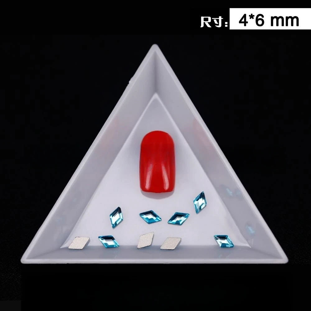 500 stücke 4*6mm 18 Farben Raute Form Boutique flachen Boden Nail Art Strass Glas Kristall 3D Nagel dekoration Großhandel – Detail 4