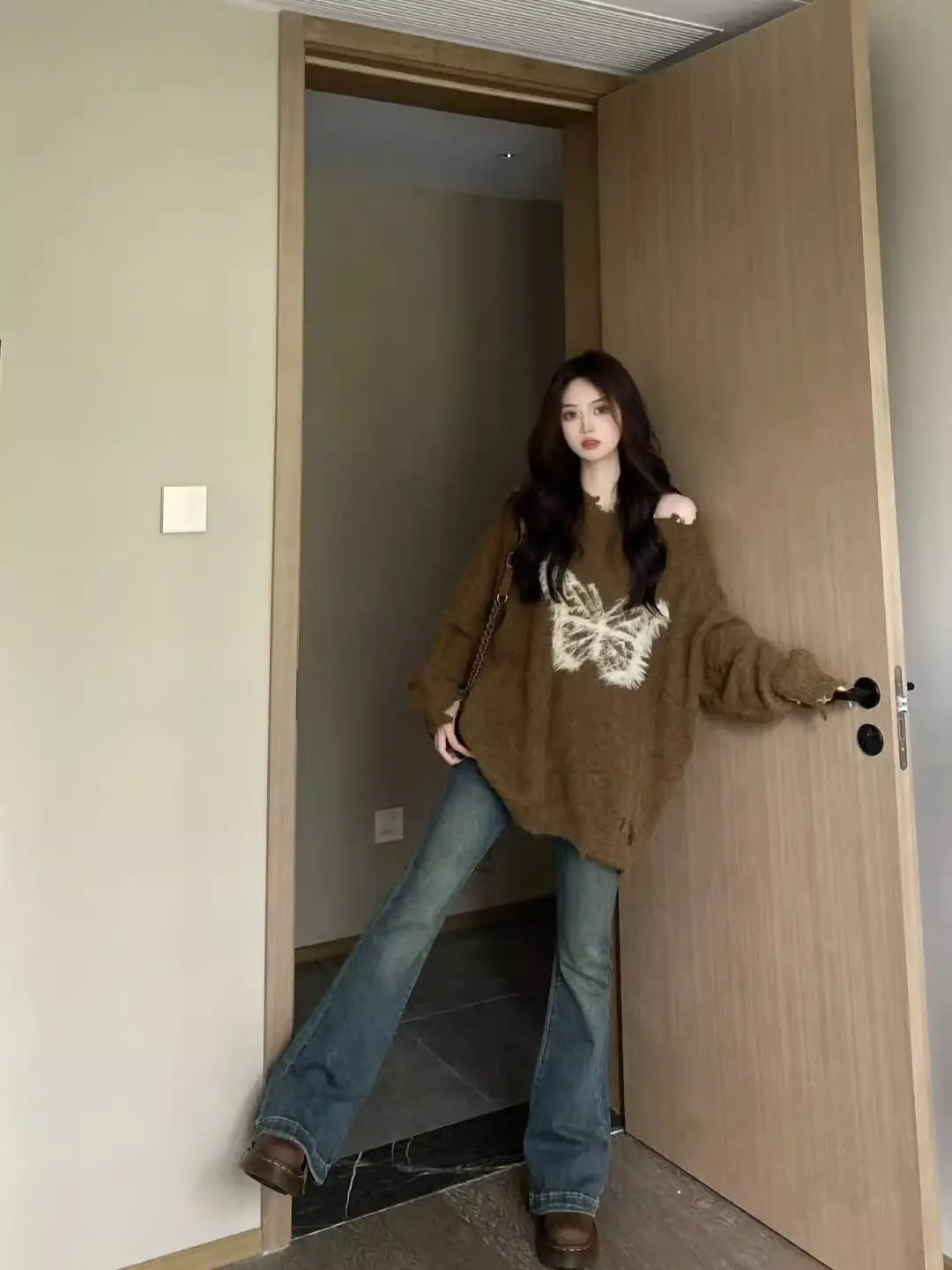 

Butterfly Jacquard Mori Sweater Coat Autumn and Winter Loose 2023 New Everything with Lazy Wind Wearing A Warm Sweater Top