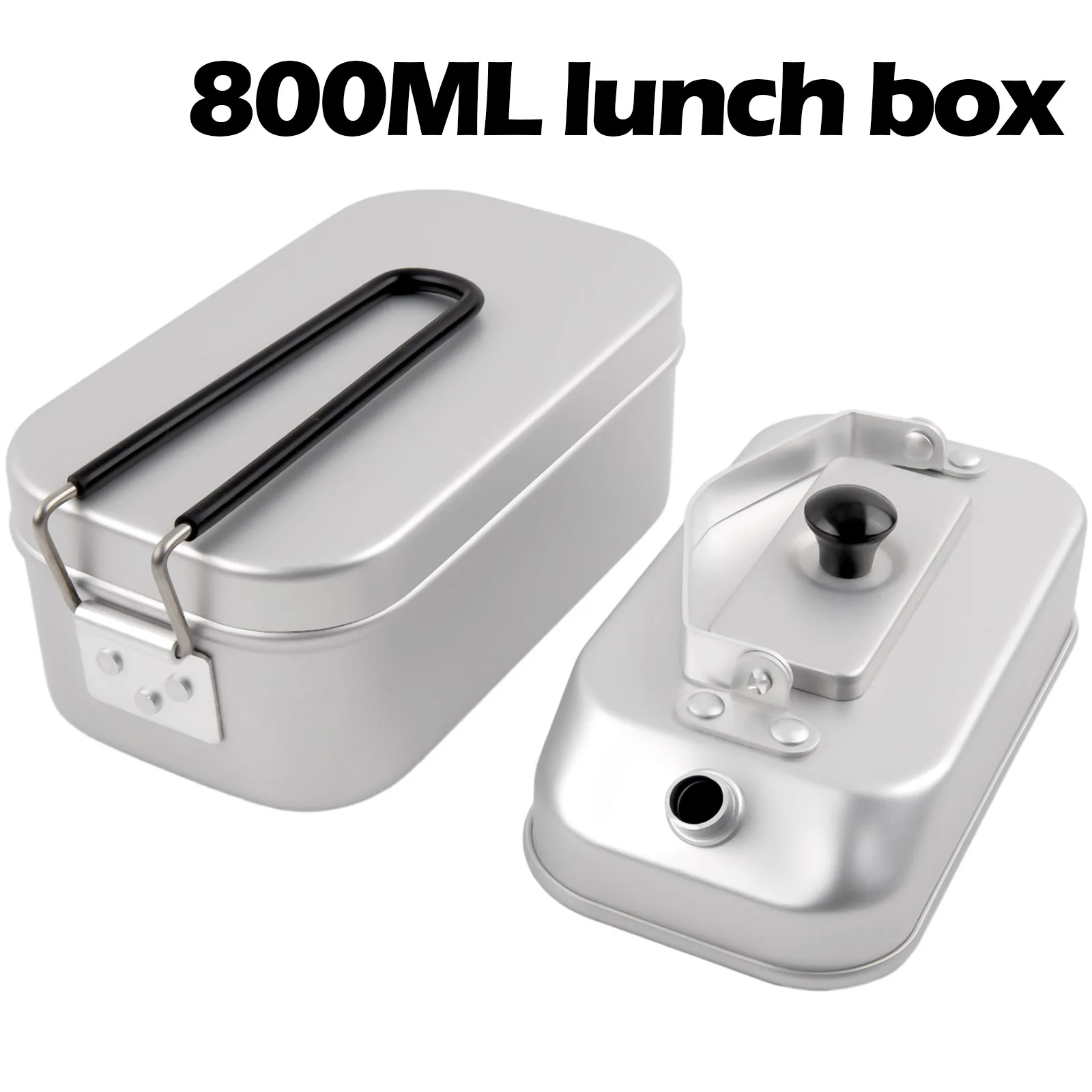 

Corrosion & High Temperature Resistant Aluminum Lunch Box Water Kettle Set Cooking Food Box with Handle for Outdoor Gear