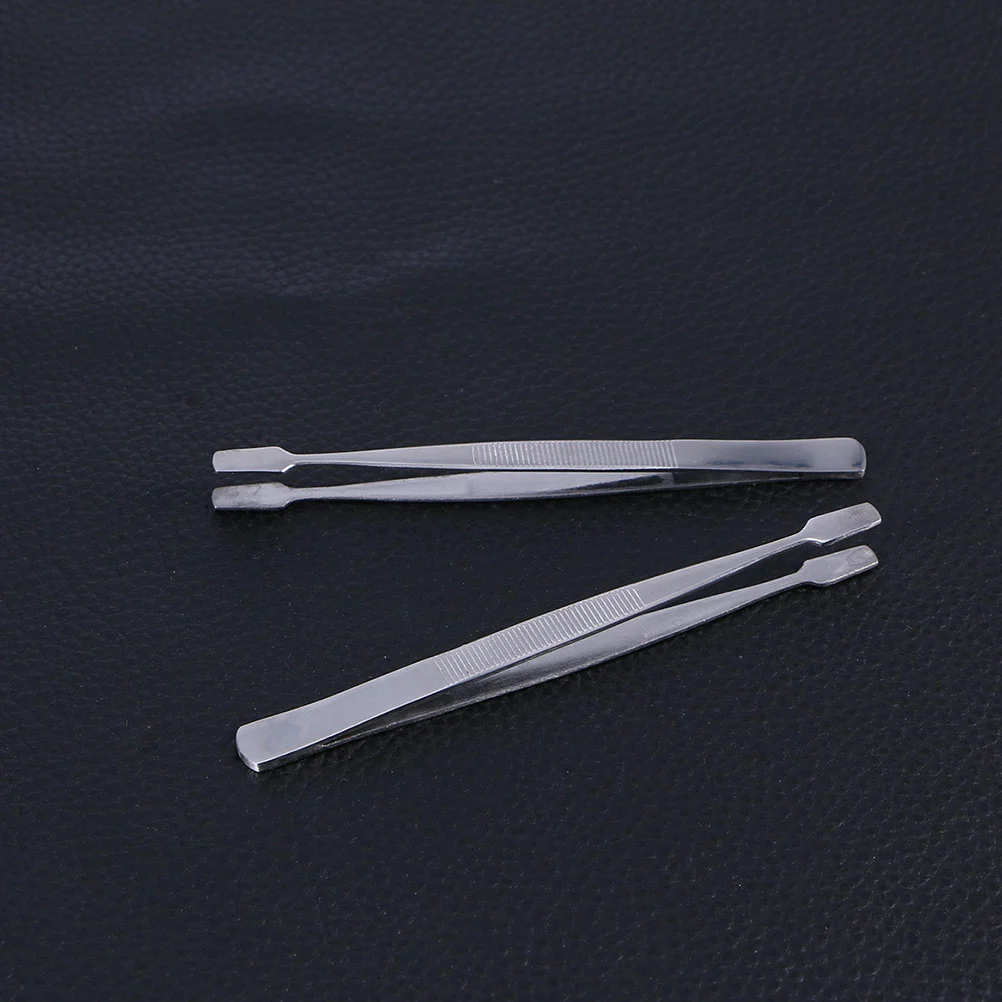 Tweezers Stamp Nipper Stainless Steel for Stamps False Eyelash Mirror Light 5