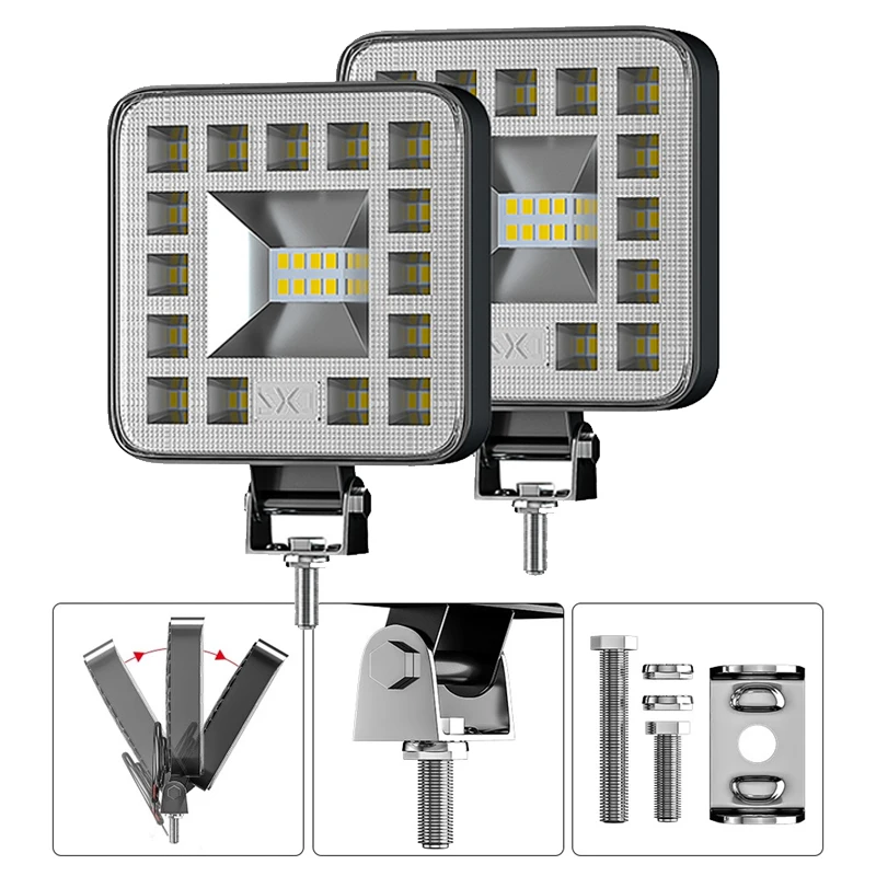 

LED Work Light Mini Light Spotlight Truck 69W Offroad 6000K 4X4 12V 24V Spot Flood Beam Square Lamps For Car SUV ATV Headlights