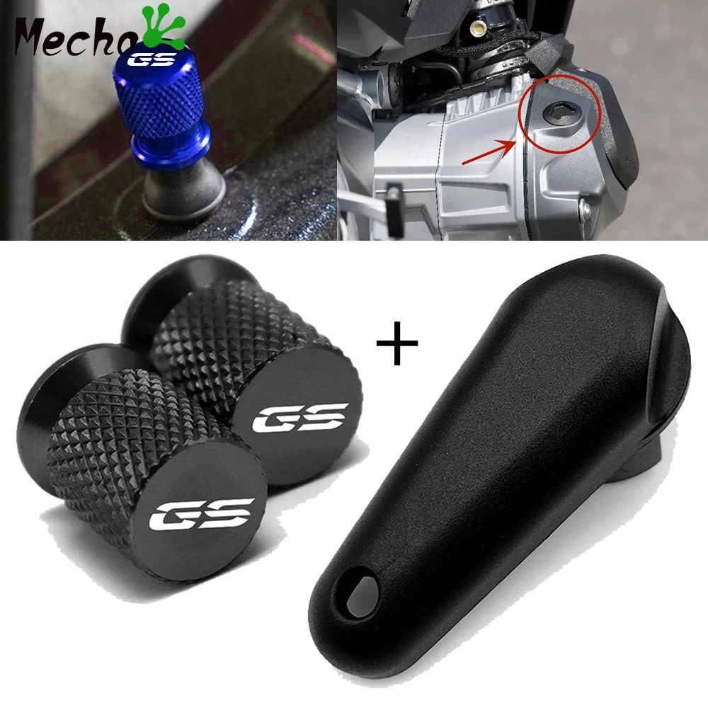 Motorcycle Engine Oil Filler Cap Tool Wrench Removal & Tire Valve Caps