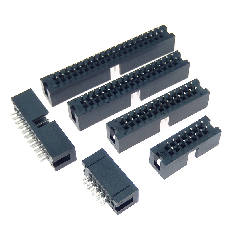 10pcs dip 6/10/20/26/34/40 PIN 2.54MM pitch MALE SOCKET straight idc box headers PCB CONNECTOR DOUBLE ROW 10P/20P/40P DC3 HEADER