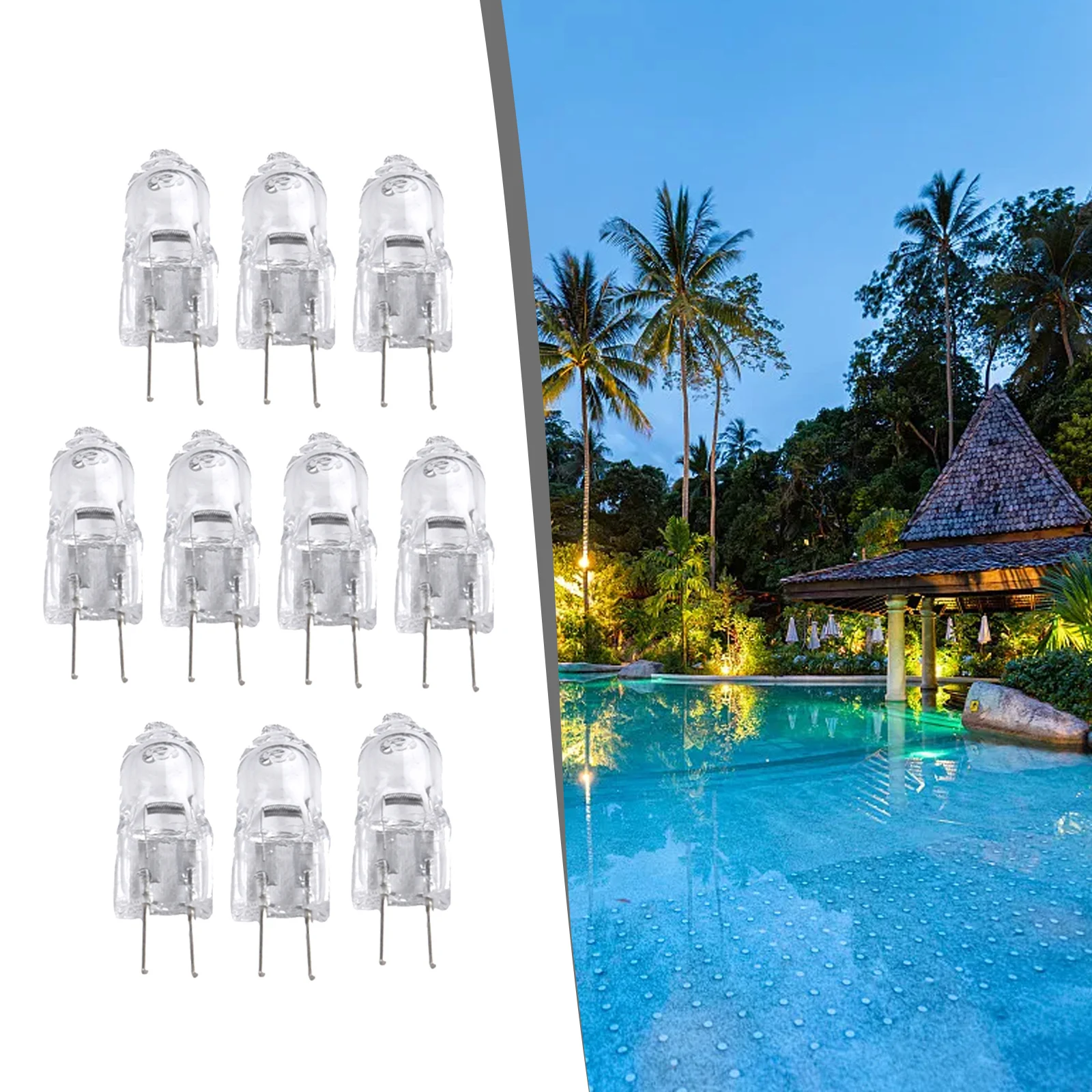 10pcs G4 12V 2 Pin Warm White Indoor Clear Type Lamp 5W 10W 20W 30W 50W Halogen Light Bulb Glow Party Supplies halogen lamp bulb