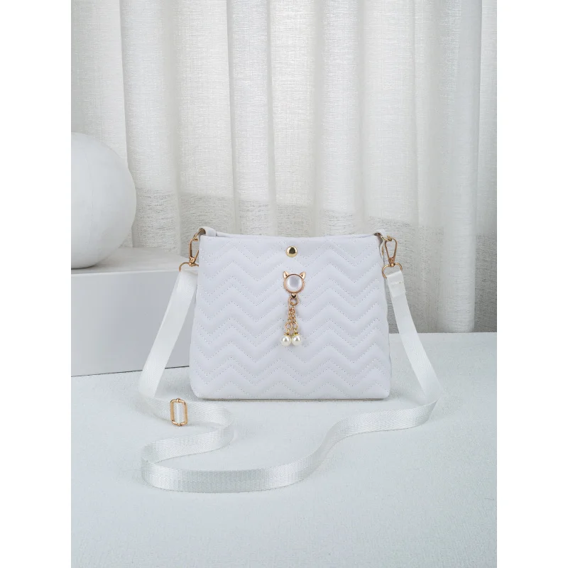 Wave Quilted Bucket Bag Fashion Mini Crossbody Bag Women'S Shoulder Backpack And Wallet Versatile