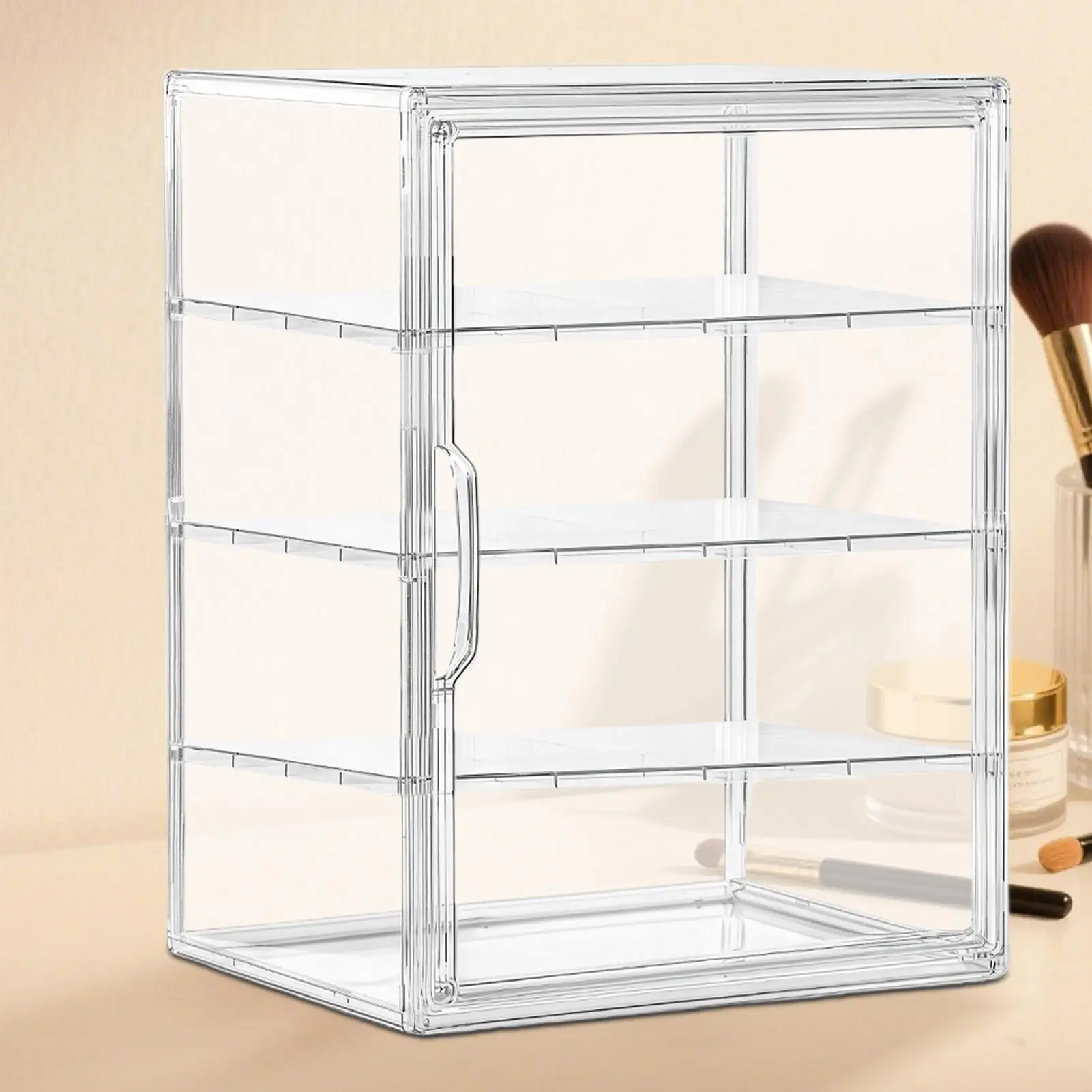 Clear Bakery Food Display Case 4-Tier Dessert Display Case Bread Box Acrylic Storage Organizer Holder for Pastry Dough Muffin
