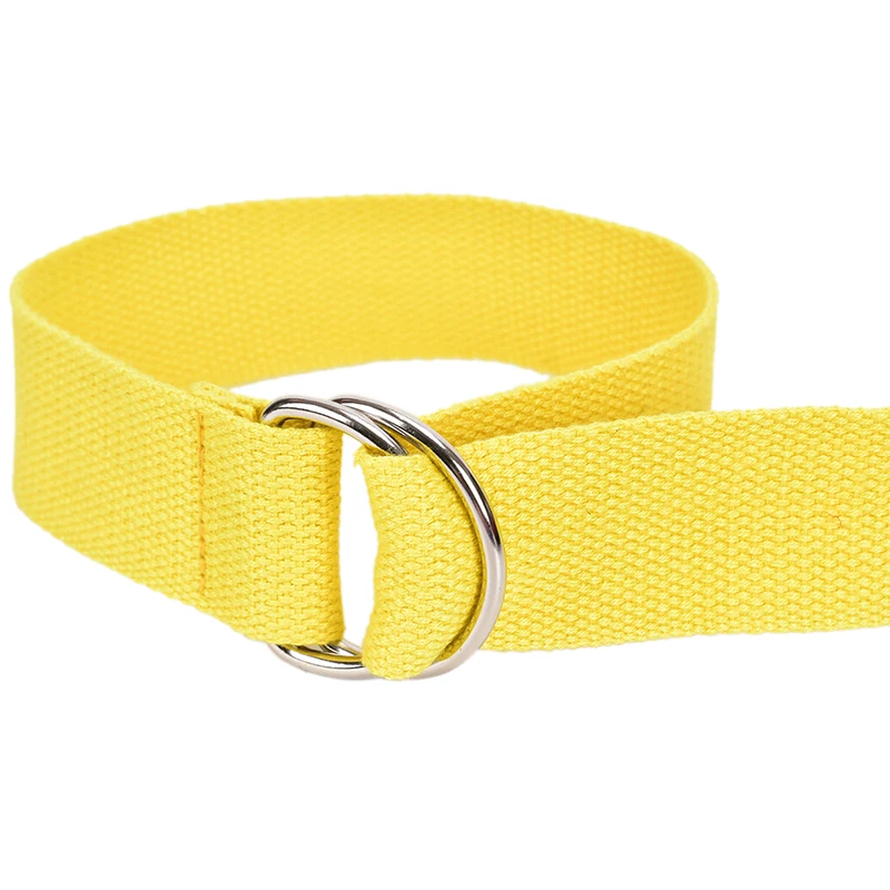 Unisex Casual Double D-Rings Nylon Canvas Stripes Buckle Waistband Outdoor Belts