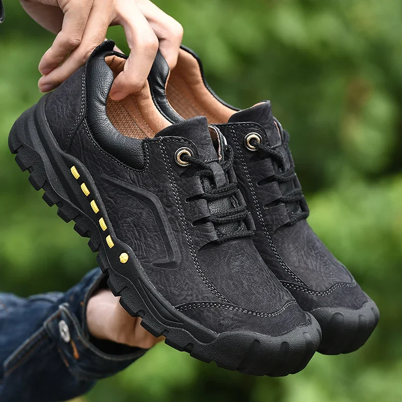 

New four seasons men's outdoor genuine leather shoes waterproof anti-skid Mountaineering wear-resistant leather shoes for man
